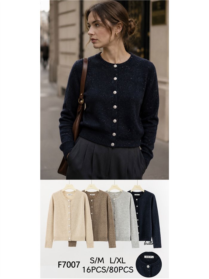 Gilet à boutons bijoux scintillants