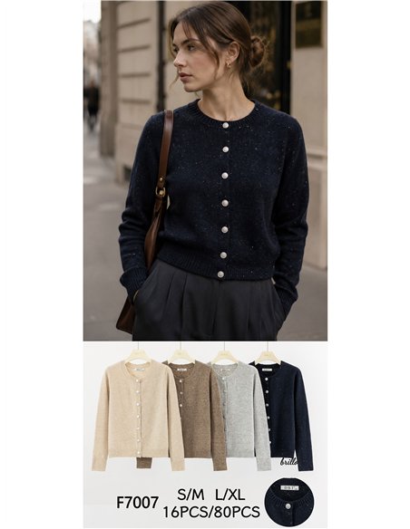 Gilet à boutons bijoux scintillants