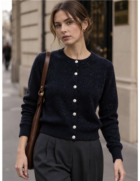 Gilet à boutons bijoux scintillants