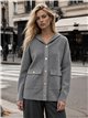 Chaqueta punto capucha y bolsillos