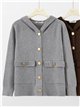 Chaqueta punto capucha y bolsillos