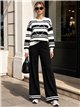 ensemble pull rayé et pantalon large