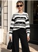 ensemble pull rayé et pantalon large