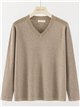 Jersey cuello pico strass