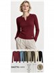 Maglione a coste con bottoni sullo scollo