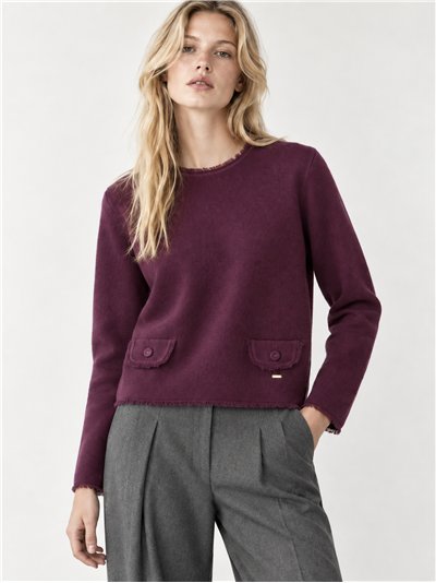 Jersey mit ausgefranstem Saum