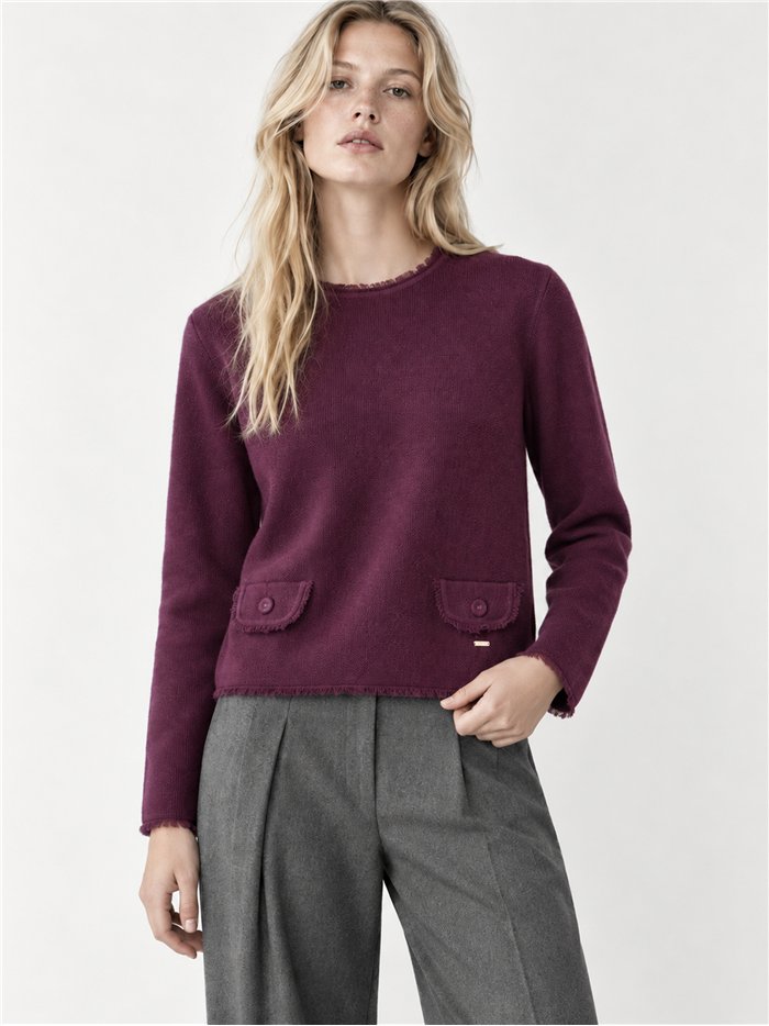 Jersey mit ausgefranstem Saum