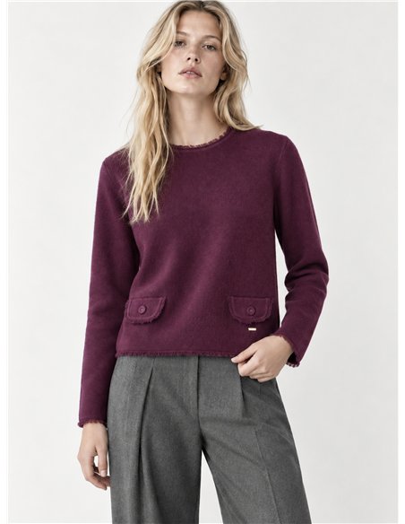 Jersey mit ausgefranstem Saum