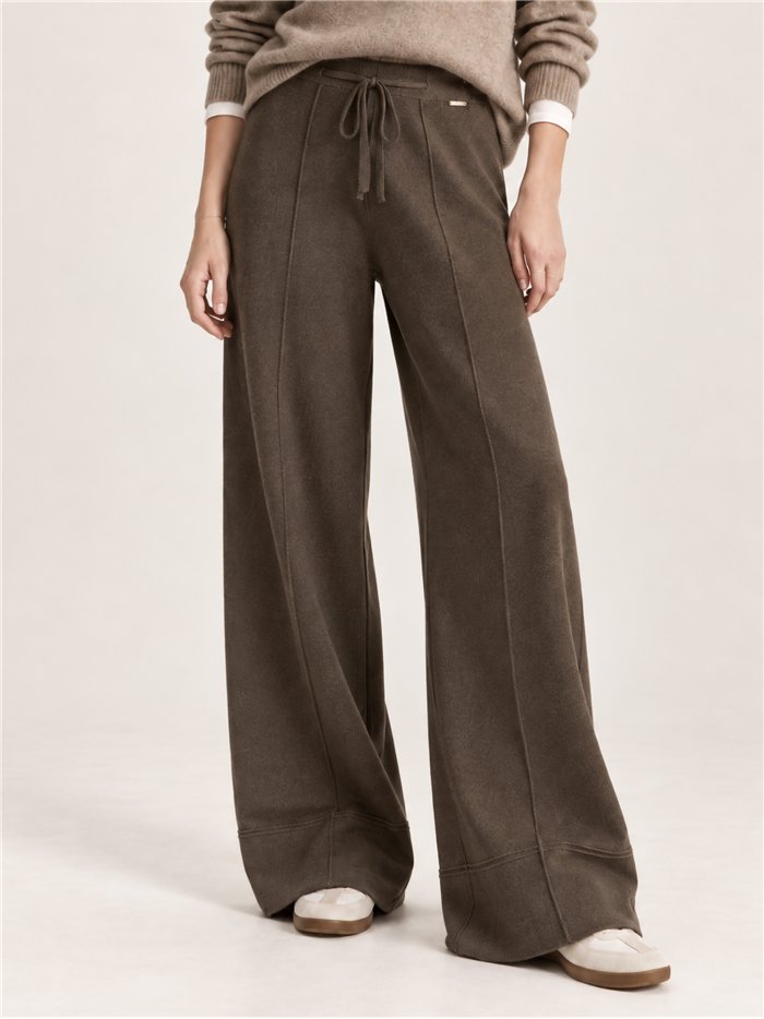 Pantaloni in maglia a gamba larga con coulisse