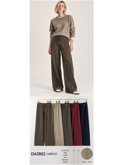 Pantalón wide leg de punto con cordón 2