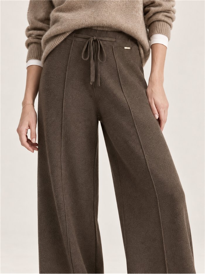 Pantaloni in maglia a gamba larga con coulisse