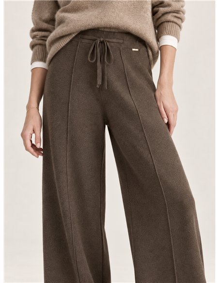 Pantaloni in maglia a gamba larga con coulisse