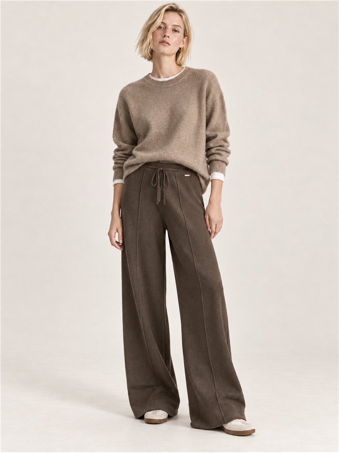 Pantaloni in maglia a gamba larga con coulisse
