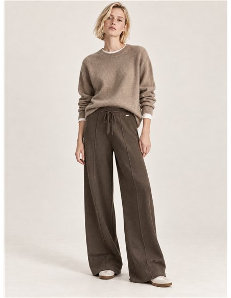 Pantaloni in maglia a gamba larga con coulisse