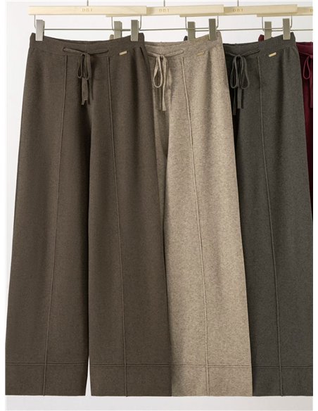 Pantaloni in maglia a gamba larga con coulisse