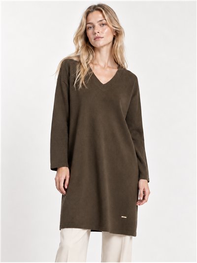 Pull long à col en V