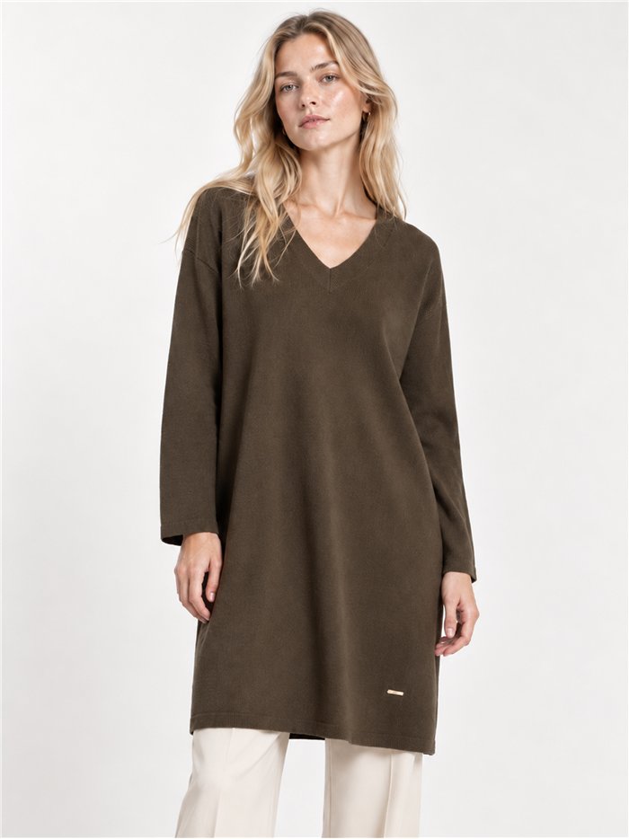Pull long à col en V