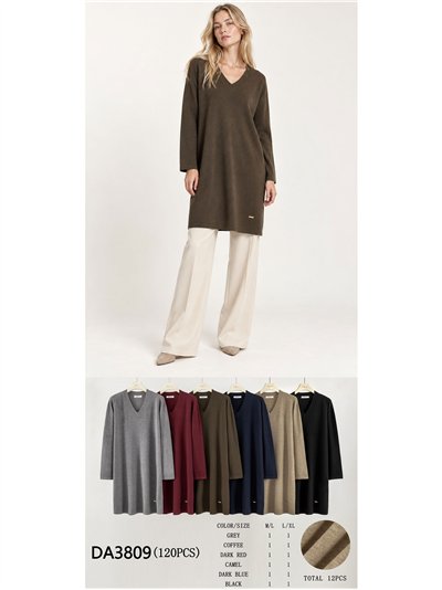 Pull long à col en V 2