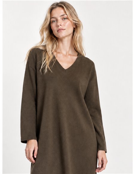 Pull long à col en V