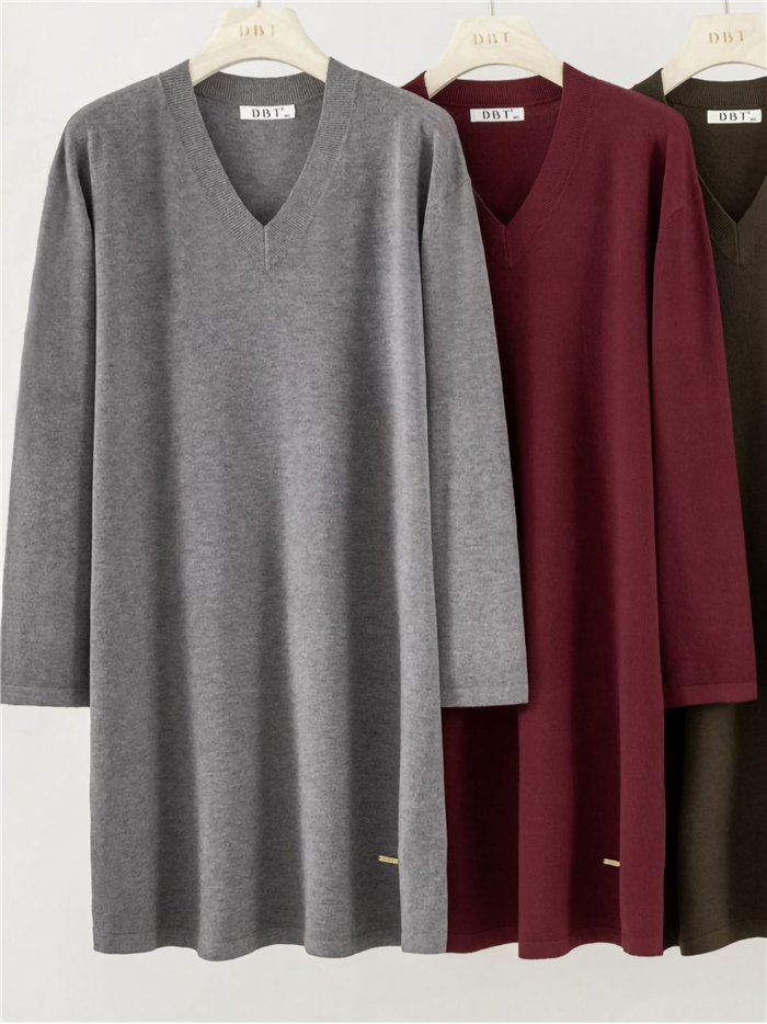 Pull long à col en V