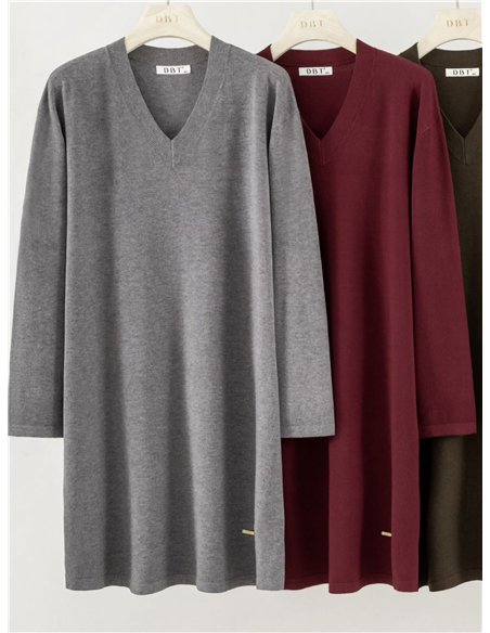 Pull long à col en V
