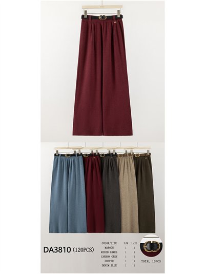 Pantalón wide leg de punto con cinturón 2