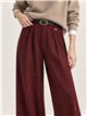 Pantalón wide leg de punto con cinturón
