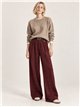 Pantalón wide leg de punto con cinturón