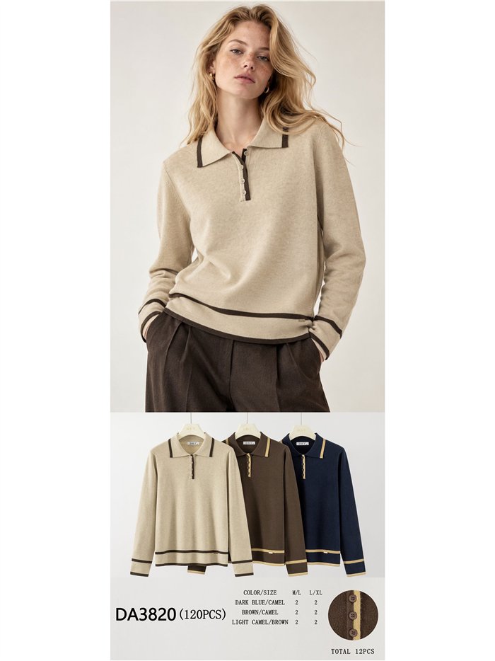 Poloshirt mit kontrastierender Borte