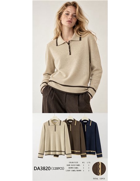 Poloshirt mit kontrastierender Borte