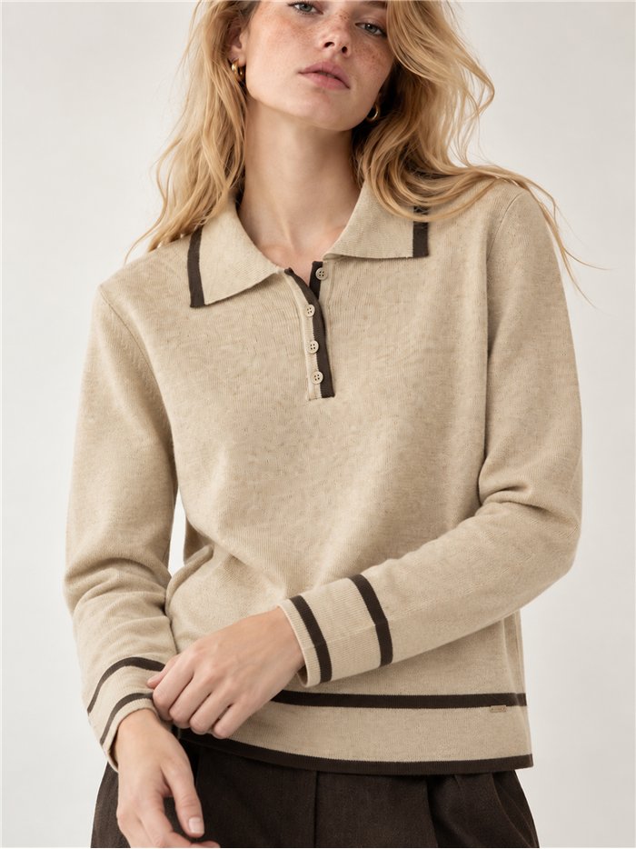Poloshirt mit kontrastierender Borte