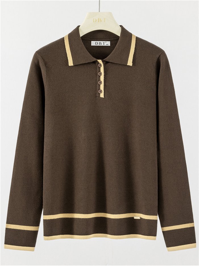 Poloshirt mit kontrastierender Borte