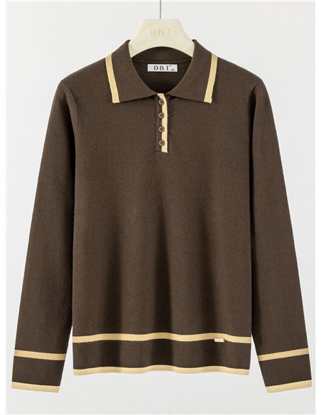 Poloshirt mit kontrastierender Borte