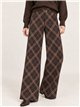 Pantalón wide leg cuadros de punto