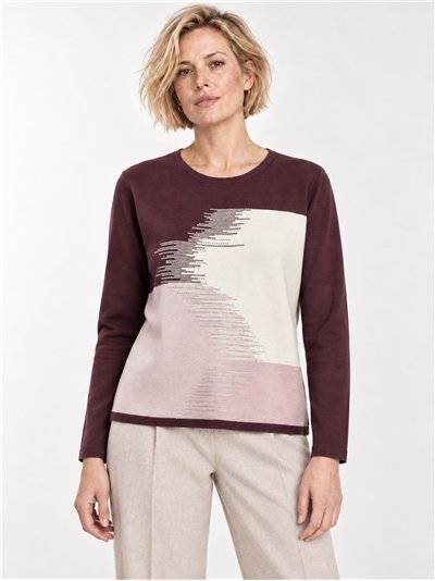 Camisa de malha colorida com strass