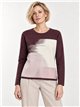 Colour block rhinestone sweater
