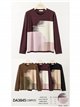 Colour block rhinestone sweater