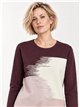 Colour block rhinestone sweater