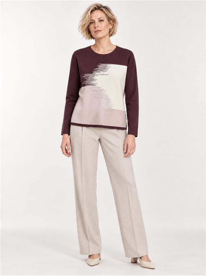 Camisa de malha colorida com strass