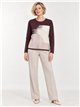 Colour block rhinestone sweater