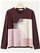 Colour block rhinestone sweater