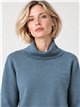 Roll neck sweater with frayed hem