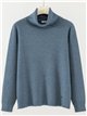 Roll neck sweater with frayed hem