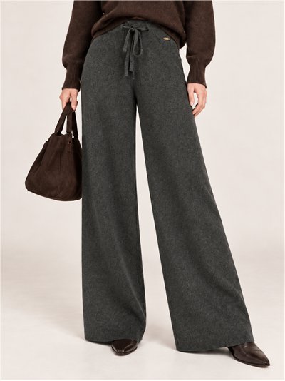 Pantalón wide leg texturizado con ordón