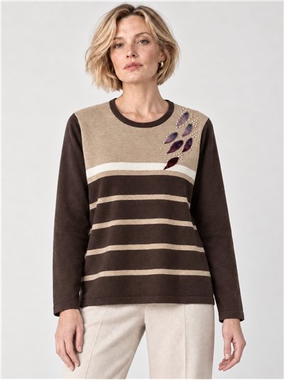 Jerseystreifen mit Blattapplikationen