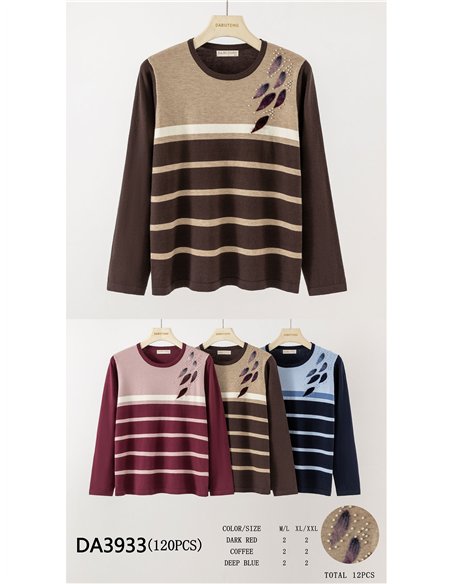 Jerseystreifen mit Blattapplikationen