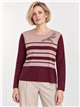 Jersey rayas aplique floral