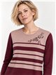 Jersey rayas aplique floral