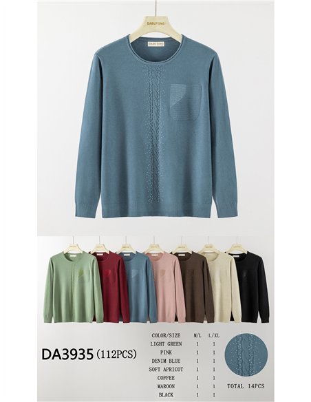 Maglione con effetto tasca e strass