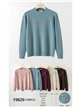 Maglia ricamata con motivi floreali